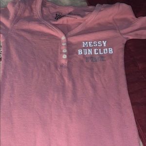 Long sleeve pink sleep shirt